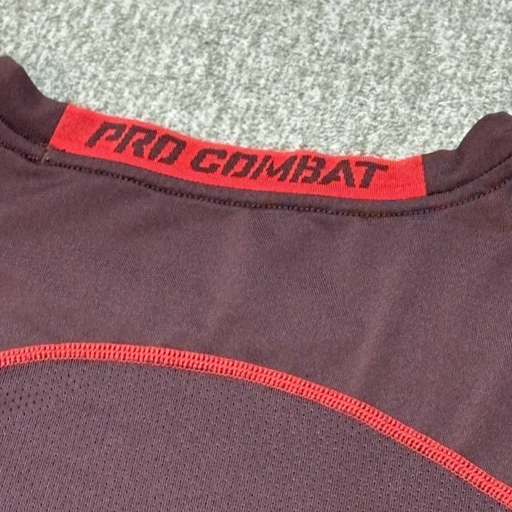 Nike‎ Mens Pro Combat Fitted Long Sleeve Shirt Maroon Red L Dri Fit 449788